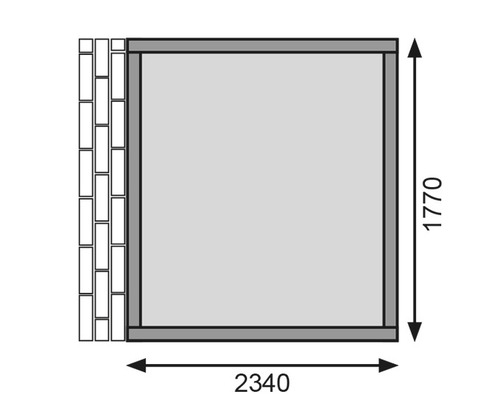 Illustration einer Maueröffnung mit den Maßen 2340 mal 1770 Millimeter.