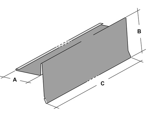 Illustration eines Dachrandprofils mit den Maßen A, B und C