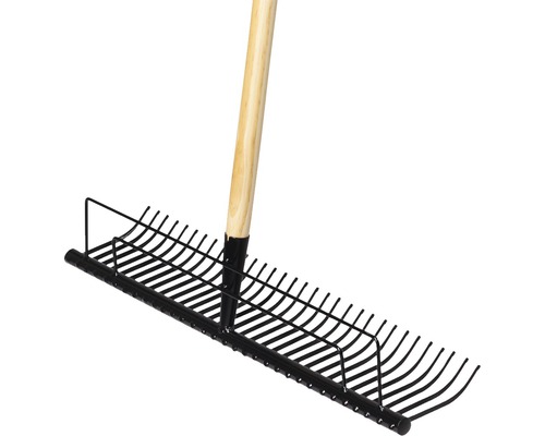 Laubbesen aus Metall mit Holzstiel