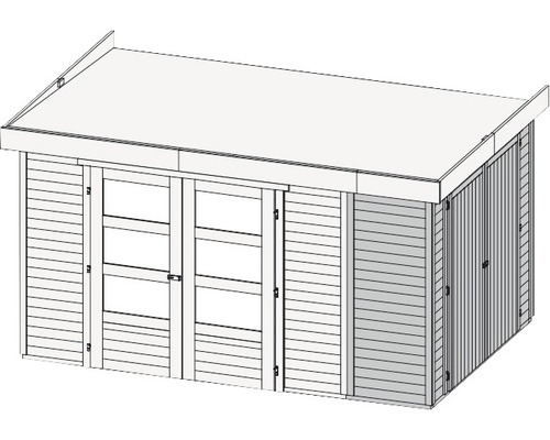 Gartenhaus aus Holz mit Fenster und Doppeltür
