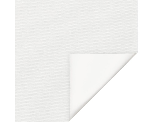 Detailansicht einer weißen Stoffprobe mit umgeklappter Ecke