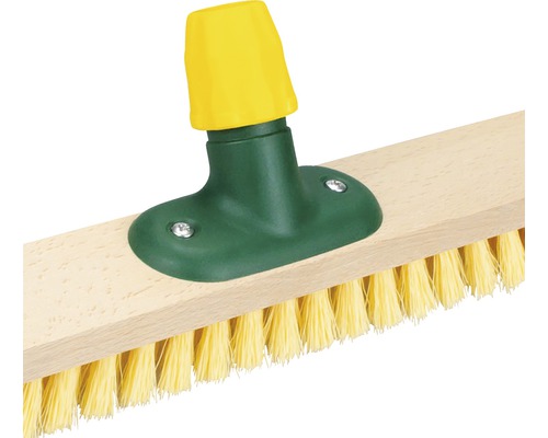 Bürste mit Holzkorpus und Kunststoffhalterung