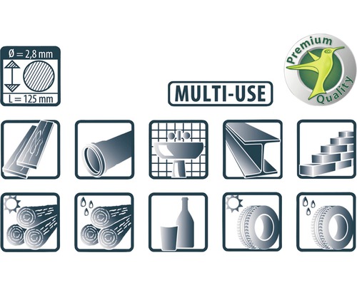 Symbole für Multianwendungen, Durchmesser 2,8 mm, Länge 125 mm, Premium Qualität