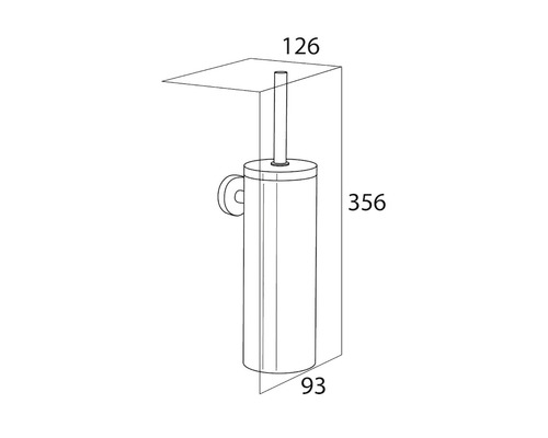Technische Zeichnung einer WC-Garnitur mit Maßen.