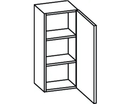 Wandschrank mit drei Fächern und offener Tür