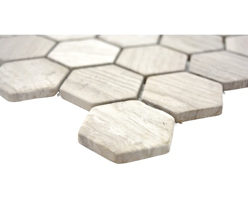 Sechseckige Mosaikfliesen aus Naturstein