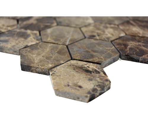 Sechseckige Mosaikfliesen aus Marmor