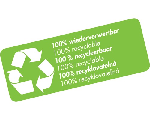 Symbol: 100 Prozent wiederverwertbar