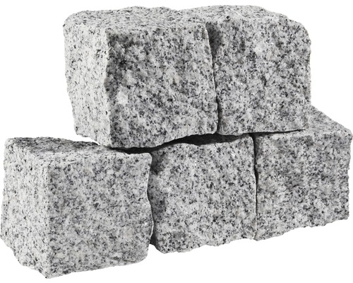 Pflasterstein Quadratpflaster Mosaikpflaster Granit grau 9 x 9 x 9 cm-0