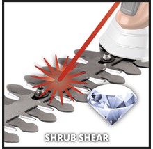 Strauchschere mit Laserstrahl und Diamanten