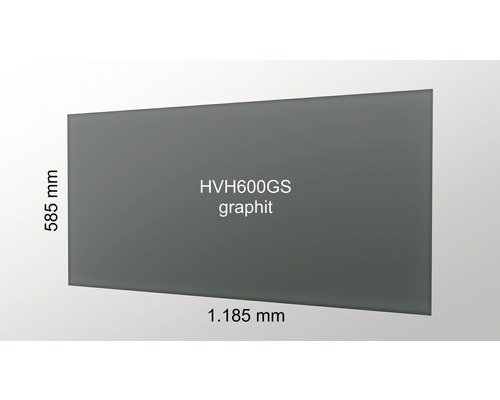Graphitfarbene Duschwand, 585 x 1185 Millimeter