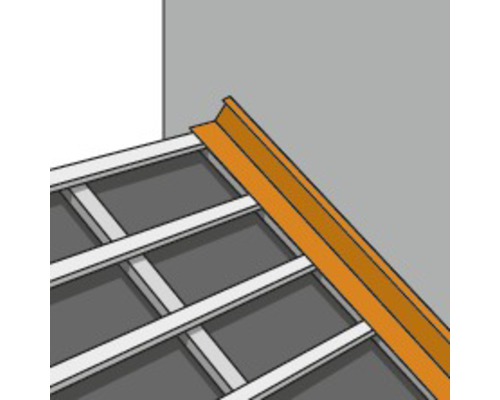 Illustration einer Dachkonstruktion mit einer Winkelblechabdeckung.