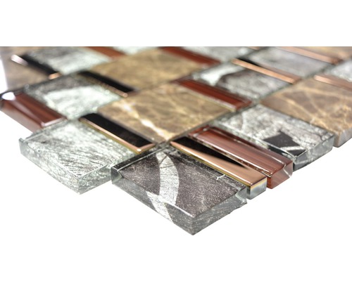 Mosaikfliese aus Glas und Stein