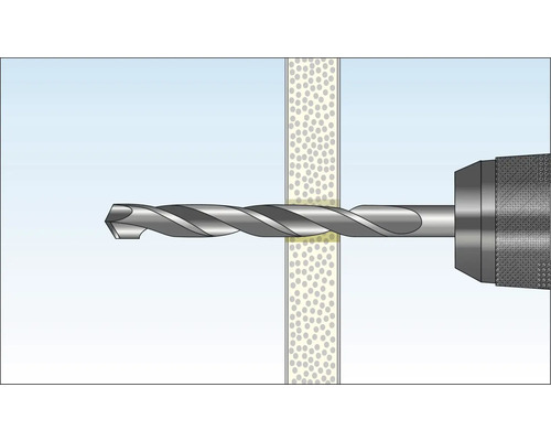 Bohrer bohrt durch Material