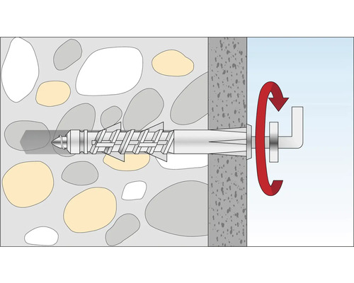 Funktionsweise einer Universaldübel im Mauerwerk