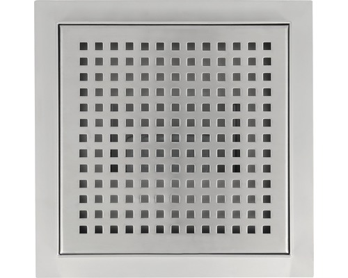 Quadratischer Bodenablauf aus Metall mit quadratischen Löchern