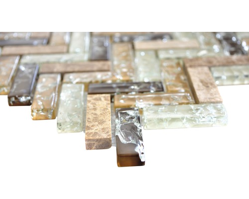 Mosaikfliese aus Glas und Stein