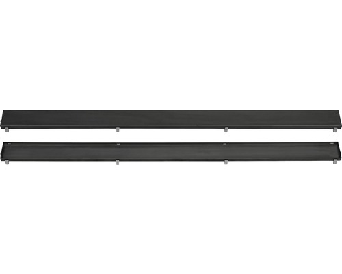 Zwei schwarze Duschrinne aus Edelstahl