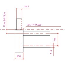 Bandunterteil vernickelt für Ganzglastüren mit Studio Bohrung-thumb-1