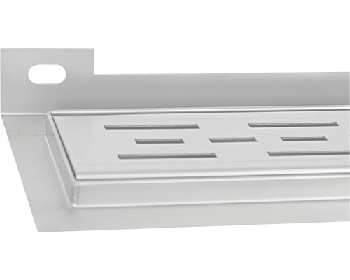 Edelstahl Duschrinne mit linearem Schlitzmuster