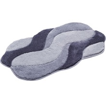 Badteppich Grund Carmen 60 x 100 cm grau schwarz