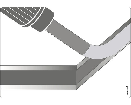 Anbringen eines Dichtbandes in einer Ecke