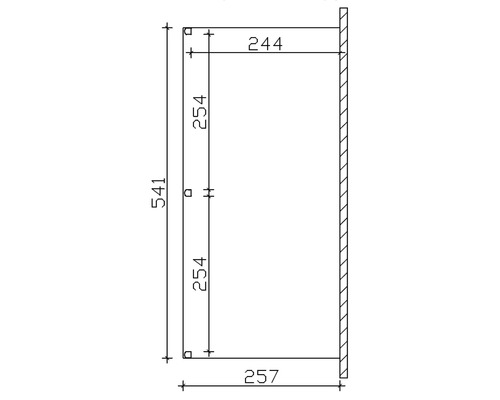 Technische Zeichnung mit Maßangaben für ein Produkt