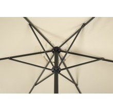 Ansicht der Unterseite eines Sonnenschirms mit Streben