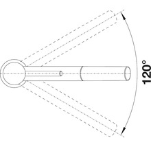 Bewegungsradius von 120 Grad