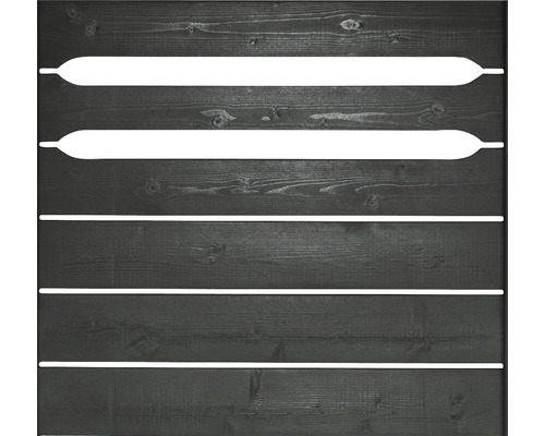 Holzzaunfeld mit horizontalen Brettern und Lichtschlitzen
