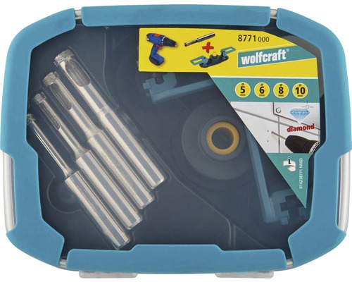 Wolfcraft Diamant Bohrkrone Set in einer Kunststoffbox