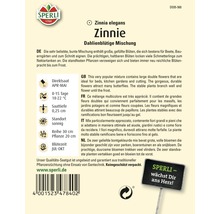 Zinnie Dahlienblütige Mischung Saatgutpackung