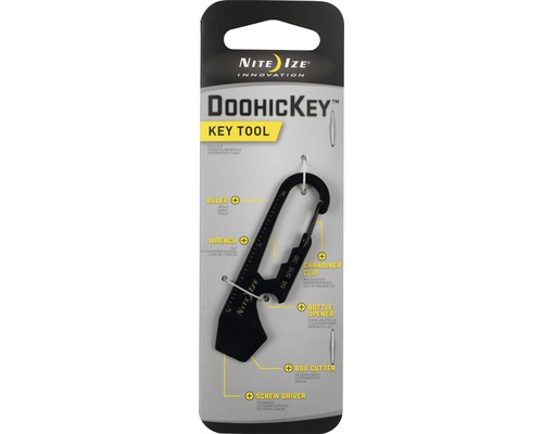 Nite Ize DoohicKey Schlüsselwerkzeug mit Karabinerclip, Schraubendreher, Flaschenöffner, Schraubenschlüssel, Lineal und Boxöffner