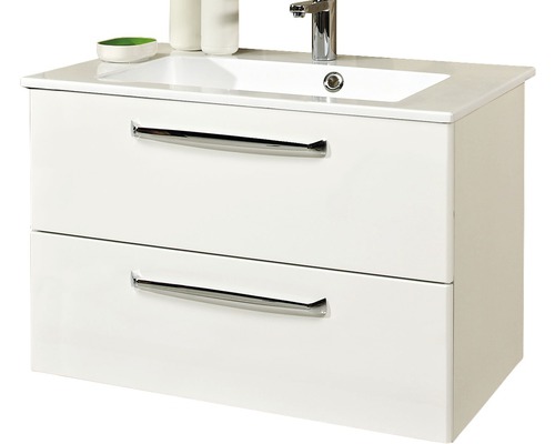 Waschtischunterschrank mit Waschbecken und zwei Schubladen