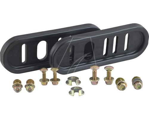 Zwei Kunststoffkufen mit Befestigungsmaterial