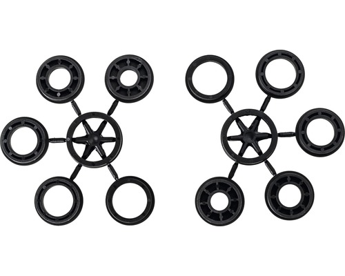 Schwarze Abstandhalter für Montage