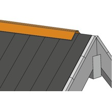 PRECIT Dachfirst gerade für Trapezblech Tiefschwarz RAL 9005 2000 x 95 x 95 mm-thumb-1