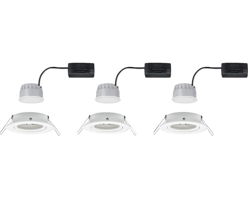 Set mit drei LED Einbauspots mit Anschlussbox