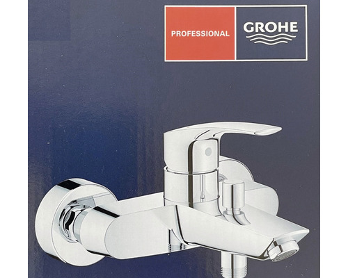Grohe Logo auf einer Einhebel-Brausebatterie zur Wandmontage