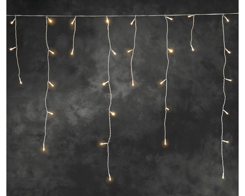 Eisregen Lichterkettenvorhang Konstsmide 96 LEDs Lichtfarbe bernstein Lichterkette mit LED-Tropfenform