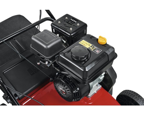 Detailansicht des Motors eines Vertikutierers