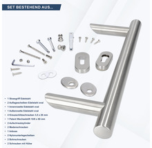 Edelstahl Stoßgriff Set mit Schrauben und Montagezubehör