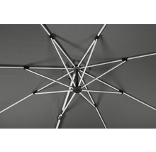 Unterseite eines Sonnenschirms mit Streben