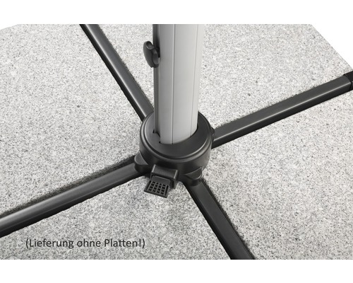 Schirmständerfuß aus Stahl mit Aufnahme für Platten