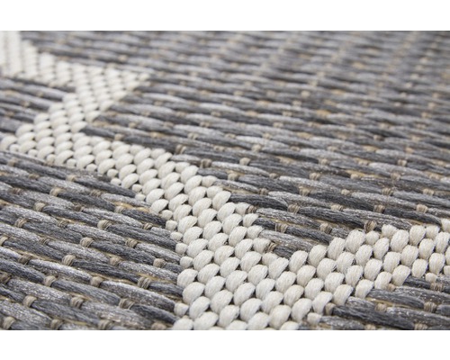 Detailaufnahme eines gewebten Teppichs mit Muster