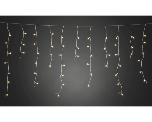 Eisregen Lichterkette Konstsmide 5 m + 10 m Zuleitung 200 LEDs Lichtfarbe bernstein LED-Lichterkette mit hängenden Strängen