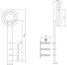 Laufrollen-Set Intersteel Modern 255 schwarz
