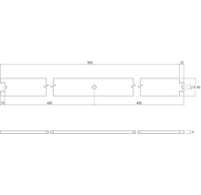 Zwischenschiene Intersteel 90 cm Edelstahl gebürstet