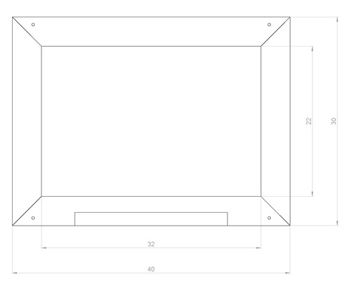 Technische Zeichnung eines Rechtecks mit Maßangaben