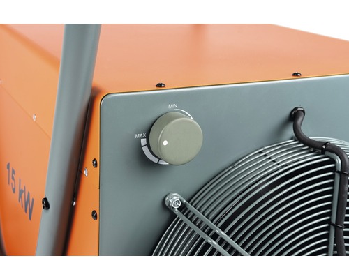 Detailaufnahme eines Heizlüfters mit Temperaturregler